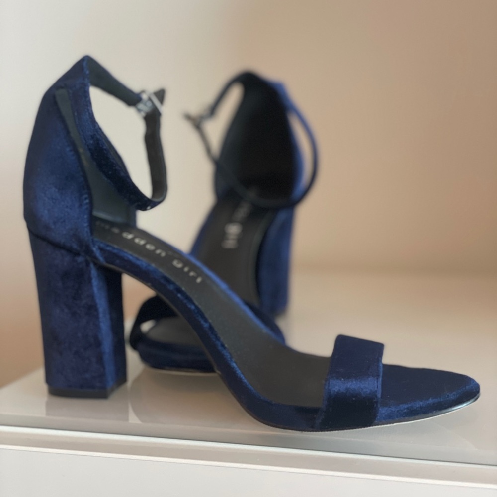 Velvet Navy Heels